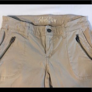 🍂Tan Khaki Twill Skinny Pants with Zip Ankle